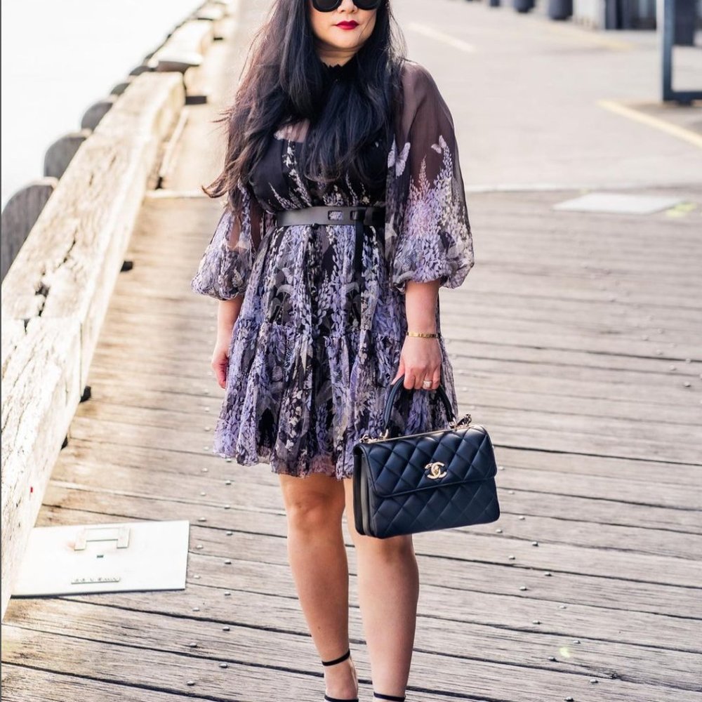 ZIMMERMANN Botanica Lantern Floral-Print Silk-Chiffon Mini Dress